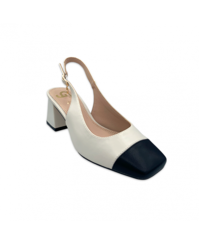 GOLD GOLD Decollete Slingback bicolore Donna Bianco Nero A24GD97OFFW